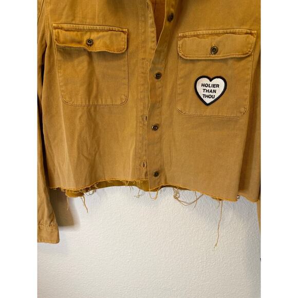 Madewell Brown Long Sleeve Cropped Button Down Blouse - Picture 2 of 9